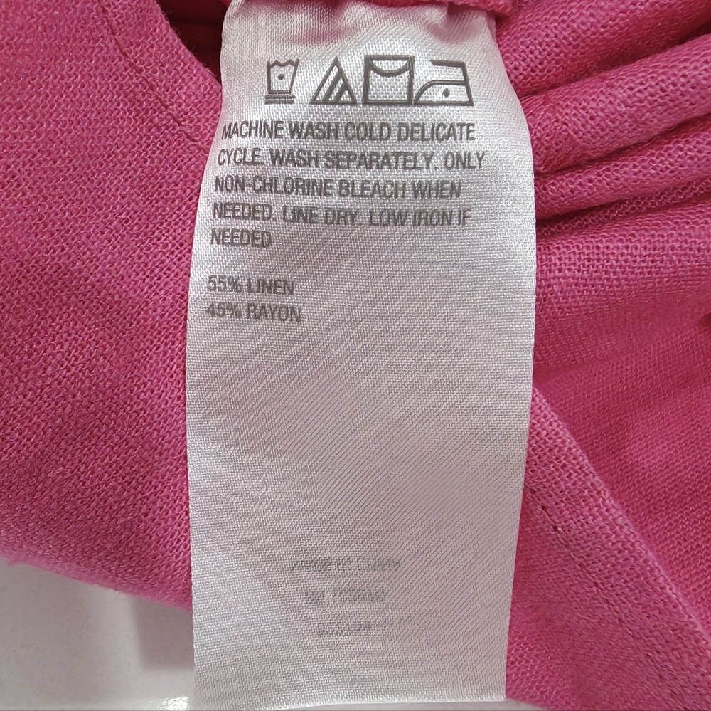 G by Giuliana~Women Hot Pink Linen Wide Leg Pant Jumpsuit~Barbiecore~Preppy~XS - Picture 6 of 9
